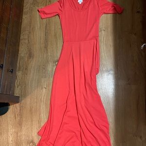 Lularoe Long Red Dress Xsmall